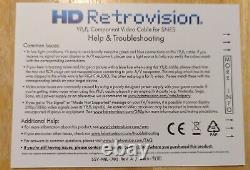 HD Retrovision SNES YPbPr/Component Cable, Super Nintendo, Factory Sealed, New