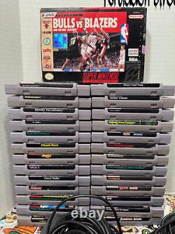 HUGE Vintage SNES Super Nintendo Video Game Lot & Console Lot working tested
