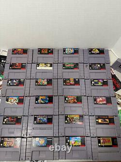 HUGE Vintage SNES Super Nintendo Video Game Lot & Console Lot working tested