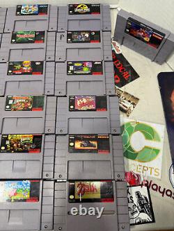 HUGE Vintage SNES Super Nintendo Video Game Lot & Console Lot working tested