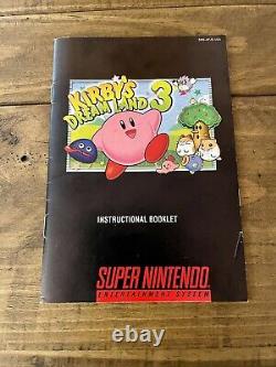 Kirby's Dream Land 3 (SNES) Super Nintendo Authentic Rare CIB Complete Tested