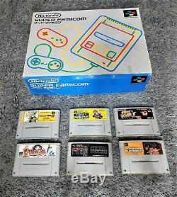 LOT Nintendo Super FAMICOM (SNES) JAP 2 Manettes en Boite + 6 Jeux NTSC-J