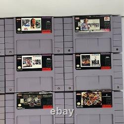 Lot Of 18 SNES Super Nintendo Video Games Sports Madden NFL NHL NBA MLB Boxing