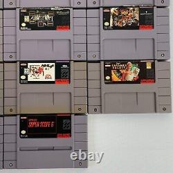 Lot Of 18 SNES Super Nintendo Video Games Sports Madden NFL NHL NBA MLB Boxing