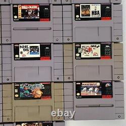 Lot Of 26 SNES Super Nintendo Sports Video Games Madden NFL NHL NBA MLB Boxing
