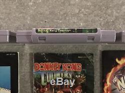 Lot Of 3 Super Nintendo Video Games Donkey Kong Country Mario Paint NBA Jam SNES