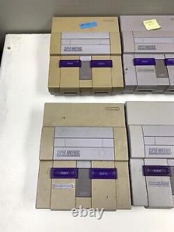 Lot of 10 Not Working/Damaged Super Nintendo SNES Consoles Salvage