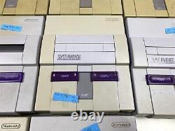 Lot of 10 Not Working/Damaged Super Nintendo SNES Consoles Salvage
