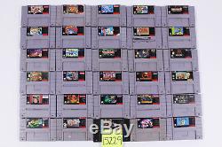 Lot of 30 Super Nintendo SNES Games Mega Man X, Donkey Kong, Gaia, Zelda, Mario