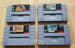 Lot of 4 SNES Super Nintendo Games Mario RPG, Zelda Link, PTO, Yoshi's Island