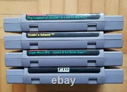 Lot of 4 SNES Super Nintendo Games Mario RPG, Zelda Link, PTO, Yoshi's Island