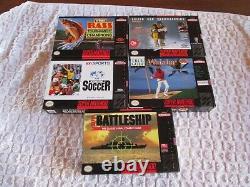 Lot of 5 Sports Super Nintendo CIB Games. SNES