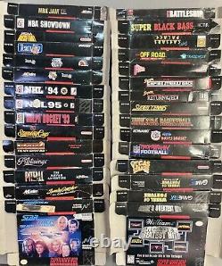 Lot of 60 BOX ONLY Super Nintendo SNES Authentic Original North America Release