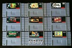 Lot of 9 Super Nintendo SNES Video Games Jungle Book, Tiny Toons, Top Gear