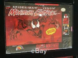 Maximum Carnage QVC Super Nintendo SNES CIB Complete Big Box SEALED Game