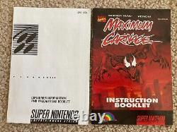 Maximum Carnage (Super Nintendo SNES) Complete with Ads