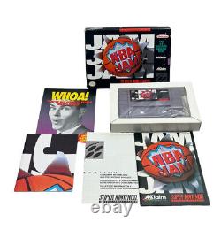 NBA Jam (Super Nintendo SNES, 1993) in Box 1st Print withBarkley Tested