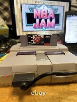 NBA Jam (Super Nintendo SNES, 1993) in Box 1st Print withBarkley Tested