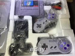 New In Box Super Nintendo SNES Launch Edition Gray Game Console Mario World