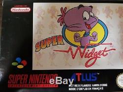 New Super Widget SNES Super Nintendo French FAH Completed Unopened