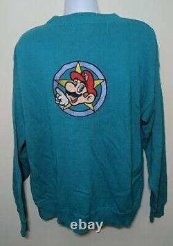 Nintendo Mario World SNES Employee Promo Promotional Sweater Shirt Size XL VTG