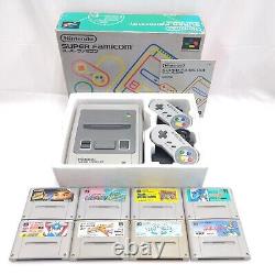 Nintendo SFC Super Famicom Console System boxed & 8 games Japanese SNES 0627