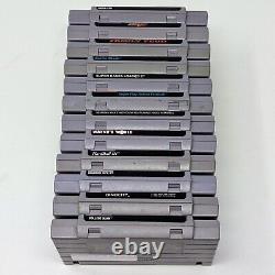 Nintendo SNES 12 Game Lot Football Dino City Wayne's World Baseball Tested