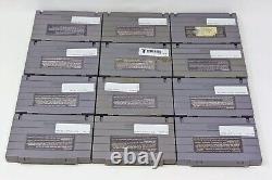 Nintendo SNES 12 Game Lot Football Dino City Wayne's World Baseball Tested