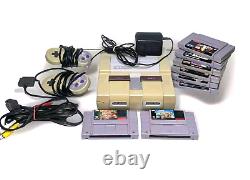 Nintendo SNES Bundle 8 Games + 2 Controllers, Super Mario Kart, Tested Works