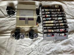 Nintendo SNES Super Nintendo Console Mega Bundle 20 Games & 2 Controllers