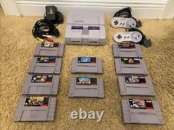 OEM Super Nintendo System SNES Console Bundle 10 games, Controllers Tested