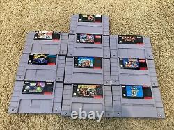 OEM Super Nintendo System SNES Console Bundle 10 games, Controllers Tested