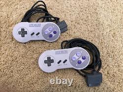 OEM Super Nintendo System SNES Console Bundle 10 games, Controllers Tested