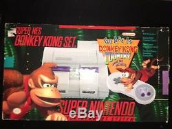 ORIGINAL Super Nintendo Console Donkey Kong Set Bundle SNES