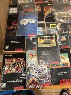 OVER 75+ Nintendo SNES Super Nintendo Manuals Lot Bundle Mega Man, Mario, Zelda