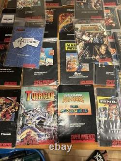 OVER 75+ Nintendo SNES Super Nintendo Manuals Lot Bundle Mega Man, Mario, Zelda