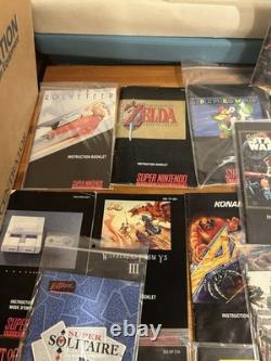 OVER 75+ Nintendo SNES Super Nintendo Manuals Lot Bundle Mega Man, Mario, Zelda