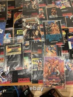 OVER 75+ Nintendo SNES Super Nintendo Manuals Lot Bundle Mega Man, Mario, Zelda