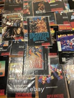 OVER 75+ Nintendo SNES Super Nintendo Manuals Lot Bundle Mega Man, Mario, Zelda