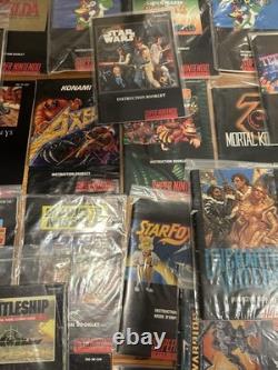 OVER 75+ Nintendo SNES Super Nintendo Manuals Lot Bundle Mega Man, Mario, Zelda