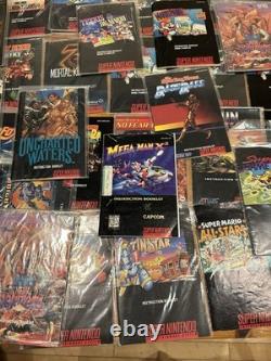 OVER 75+ Nintendo SNES Super Nintendo Manuals Lot Bundle Mega Man, Mario, Zelda