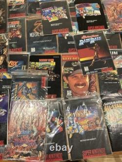OVER 75+ Nintendo SNES Super Nintendo Manuals Lot Bundle Mega Man, Mario, Zelda