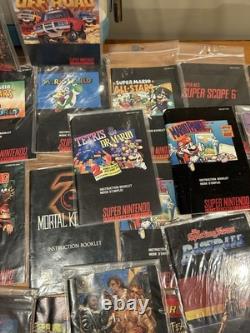OVER 75+ Nintendo SNES Super Nintendo Manuals Lot Bundle Mega Man, Mario, Zelda