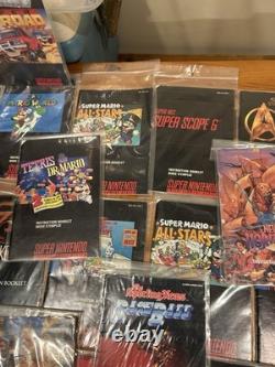 OVER 75+ Nintendo SNES Super Nintendo Manuals Lot Bundle Mega Man, Mario, Zelda