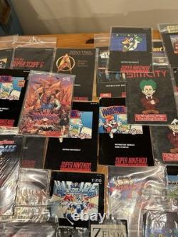 OVER 75+ Nintendo SNES Super Nintendo Manuals Lot Bundle Mega Man, Mario, Zelda