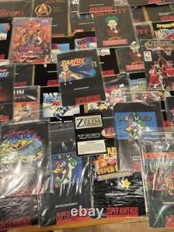 OVER 75+ Nintendo SNES Super Nintendo Manuals Lot Bundle Mega Man, Mario, Zelda