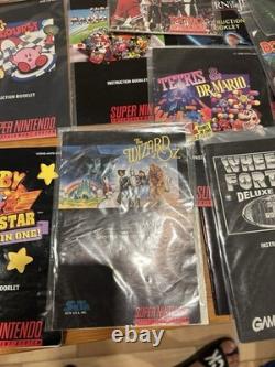 OVER 75+ Nintendo SNES Super Nintendo Manuals Lot Bundle Mega Man, Mario, Zelda