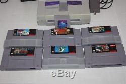 Original Super Nintendo SNES Console Lot 7 Games Zelda Mario Street Fighter More