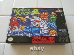 POCKY & ROCKY 2 SUPER NINTENDO SNES NATSUME CIB COMPLETE ALL AUTHENTIC RaRe L@@K