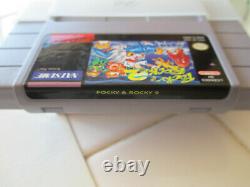 POCKY & ROCKY 2 SUPER NINTENDO SNES NATSUME CIB COMPLETE ALL AUTHENTIC RaRe L@@K